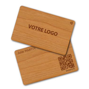 SVCard NFC en madera de cerezo – vue 4