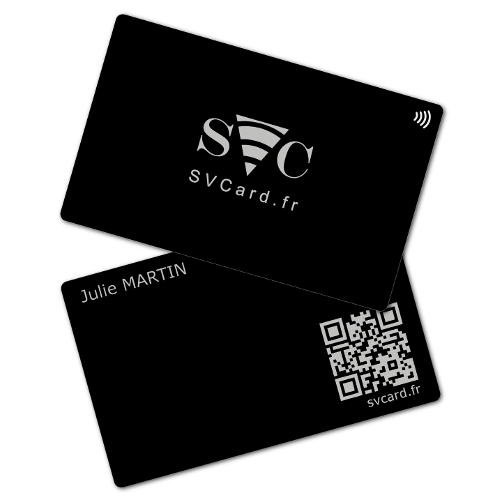SVCard NFC Métal Noir gravure argentée – vue 1