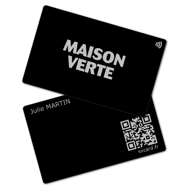 Exemple de SVCard métal au logo d’une entreprise cliente