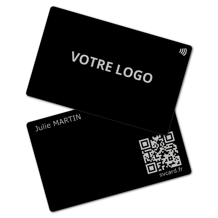 SVCard NFC Métal Noir gravure argentée – vue 4
