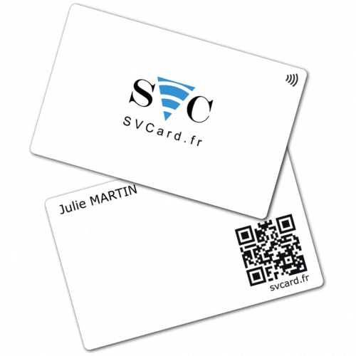 Carte de visite NFC SVCard en PVC Blanc