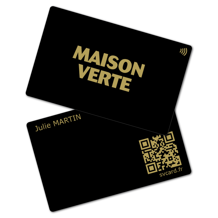 SVCard NFC Metal hybrid black gold engraving – vue 2