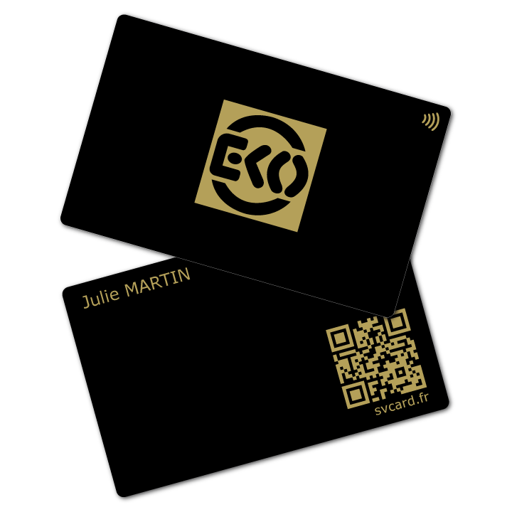 SVCard NFC Metal hybrid black gold engraving – vue 3