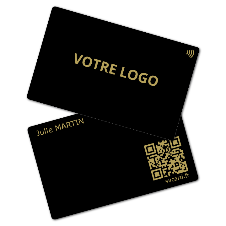 SVCard NFC Metal hybrid black gold engraving – vue 4
