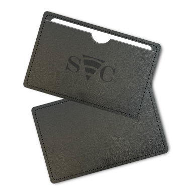 Carte de visite NFC Pochette simili cuir couleur noire