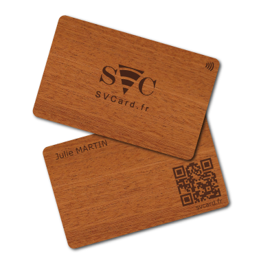 SVCard NFC en madera de caoba