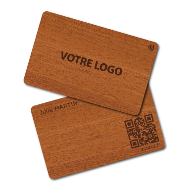 SVCard NFC en madera de caoba