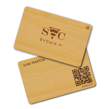 SVCard NFC en madera de bambú