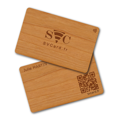 SVCard NFC en madera de cerezo