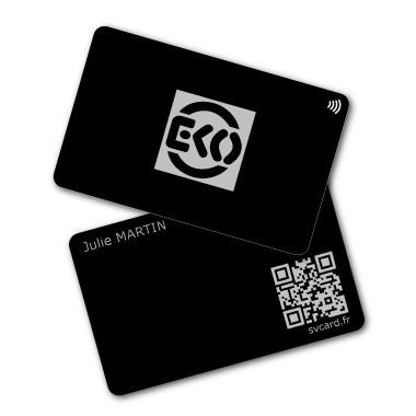 SVCard NFC Metal Negro plata
