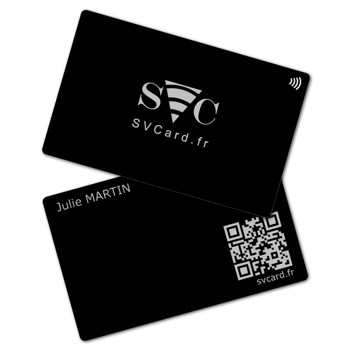 SVCard Metal noir silver